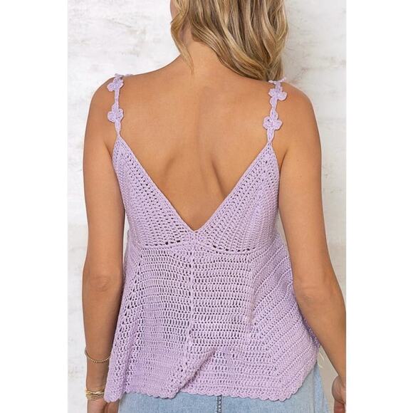 New with Tags Pol Cropped Crochet Stretchy Babydoll Top SZ Small - Picture 3 of 11